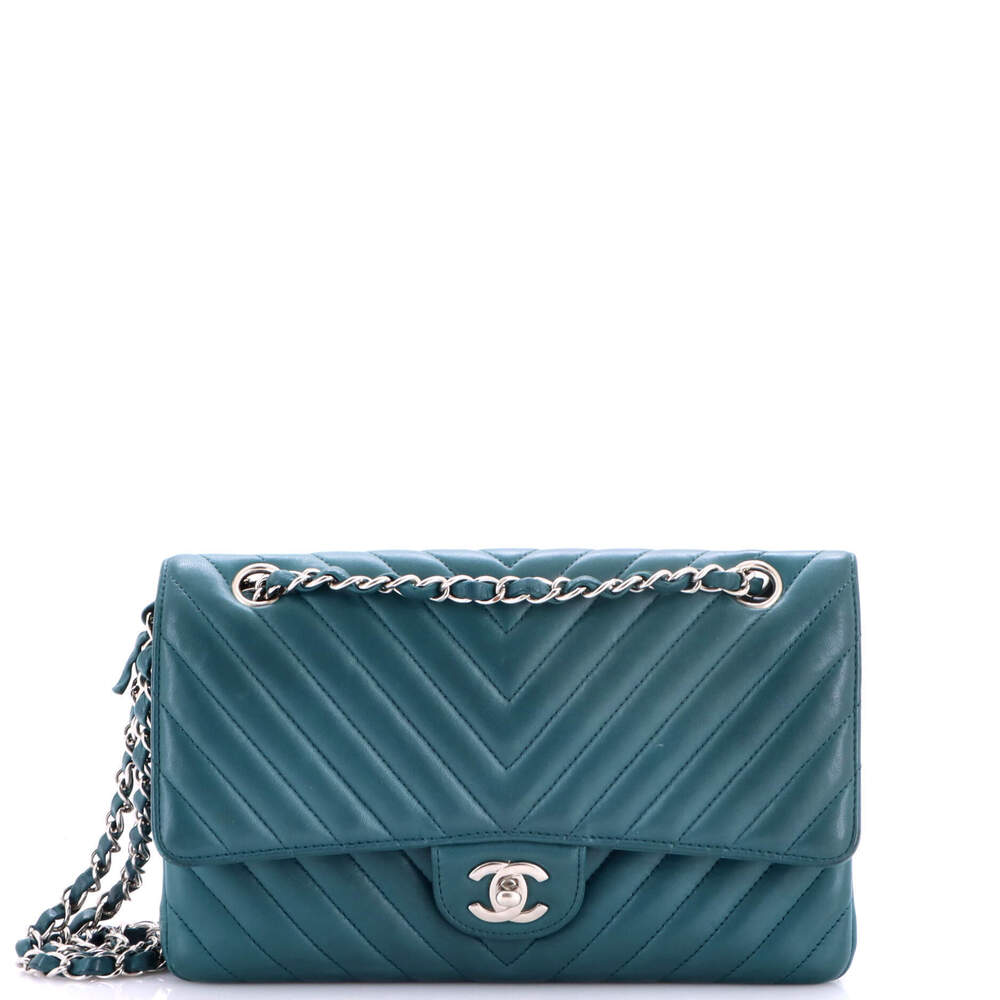 Chanel Medium Classic Double Flap Bag Chevron Lambskin